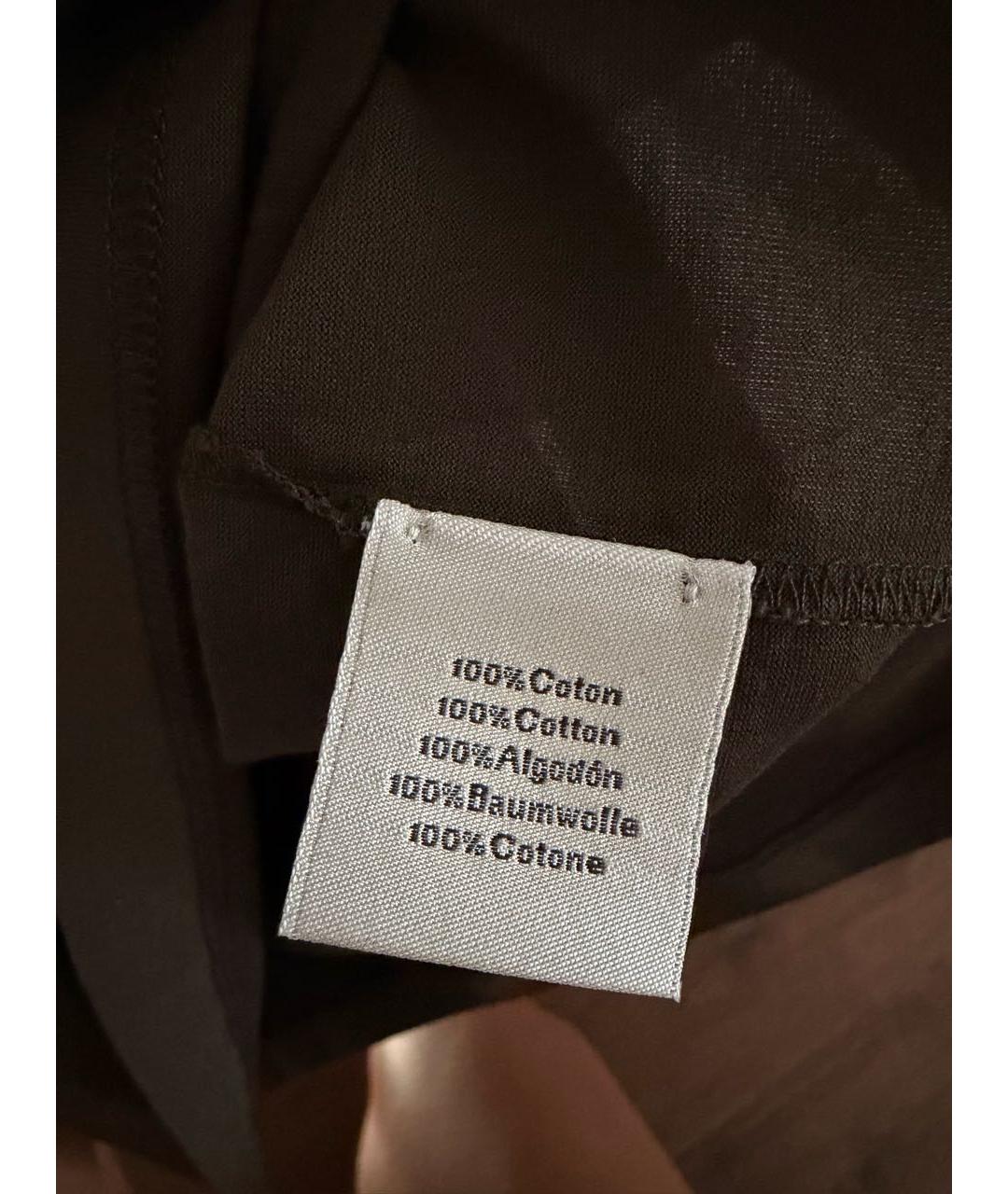 HERMES Коричневая хлопковая футболка, фото 6