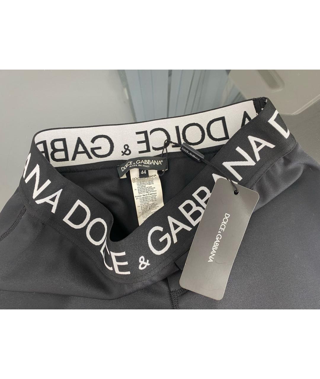 DOLCE&GABBANA Черные полиэстеровые леггинсы и велосипедки, фото 3