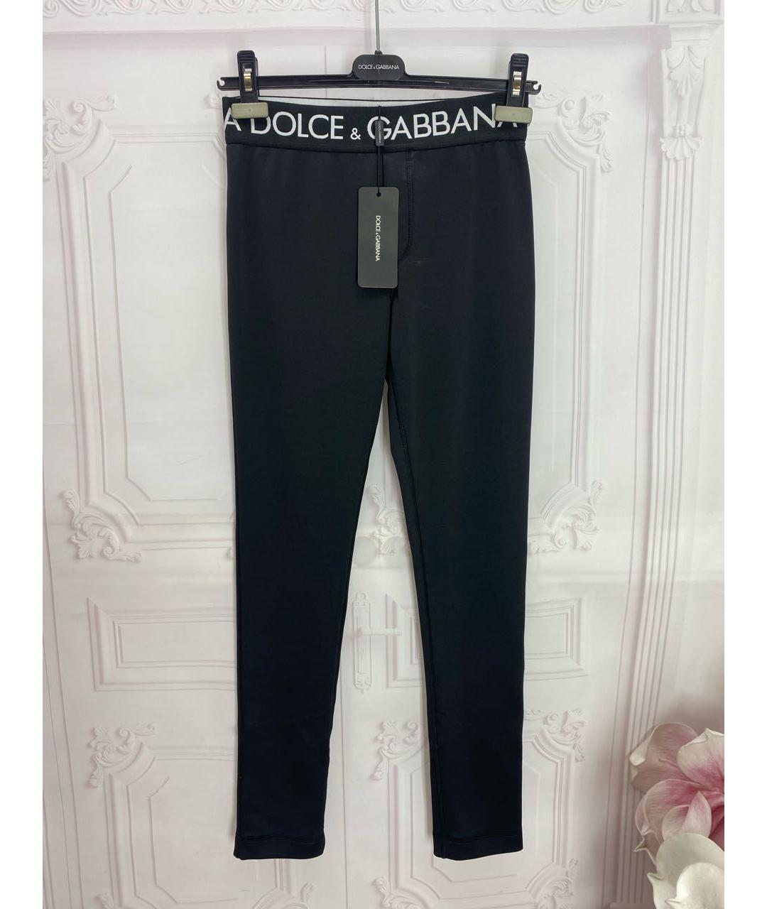 DOLCE&GABBANA Черные полиэстеровые леггинсы и велосипедки, фото 8