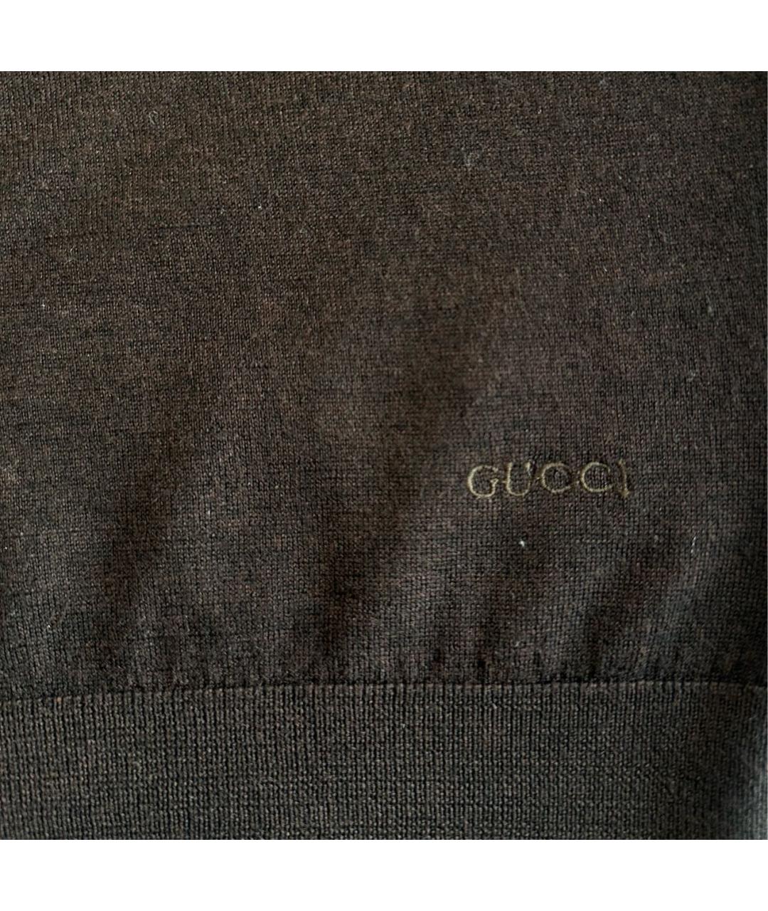 GUCCI Коричневый шерстяной джемпер / свитер, фото 4