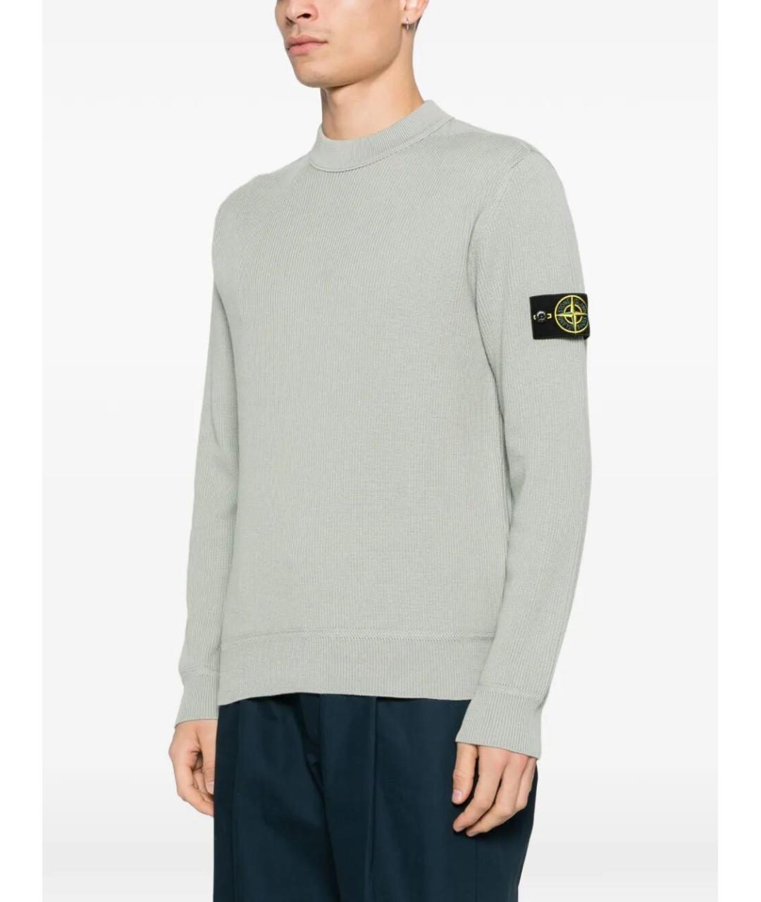 STONE ISLAND Зеленый хлопковый джемпер / свитер, фото 5