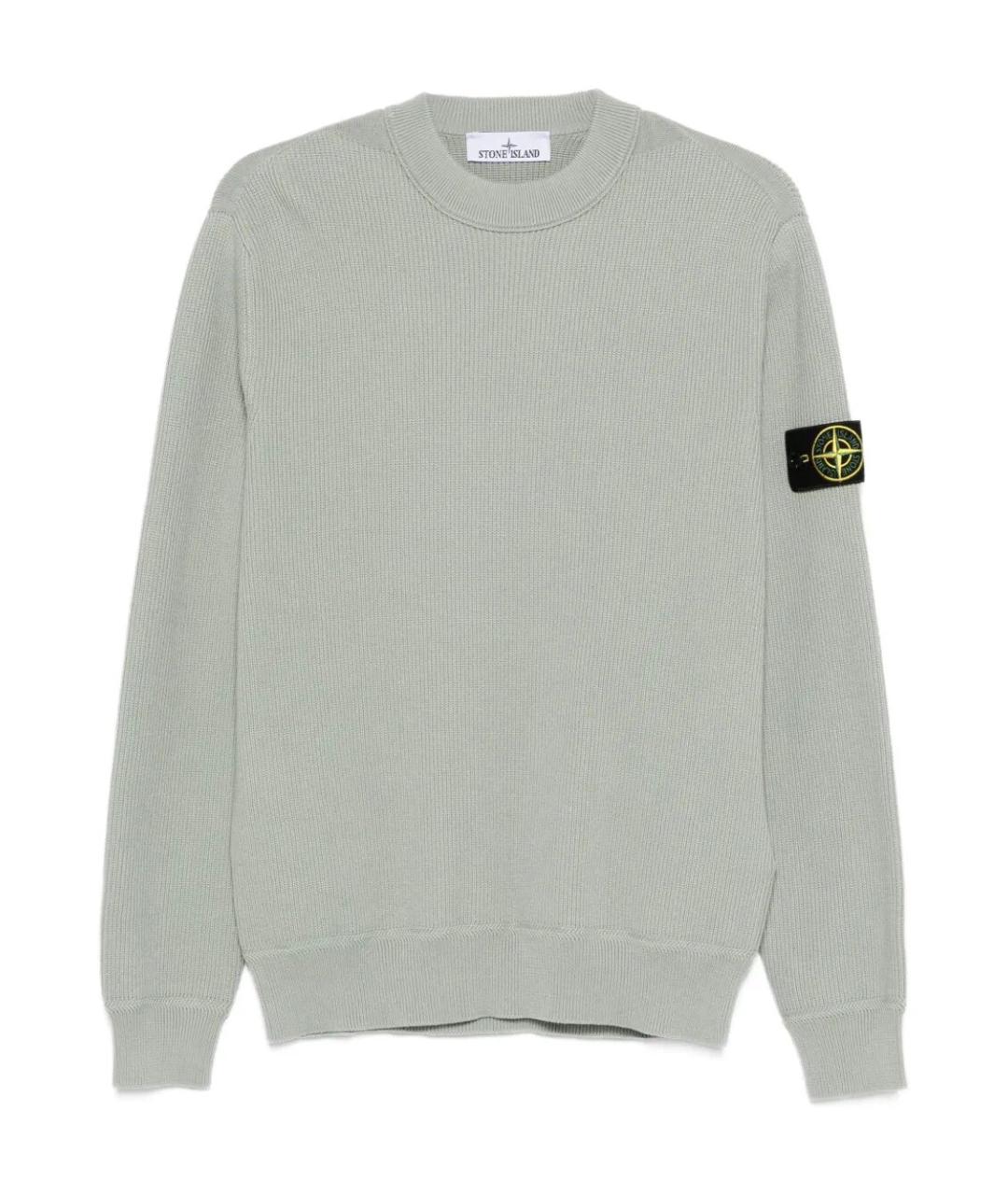 STONE ISLAND Зеленый хлопковый джемпер / свитер, фото 1