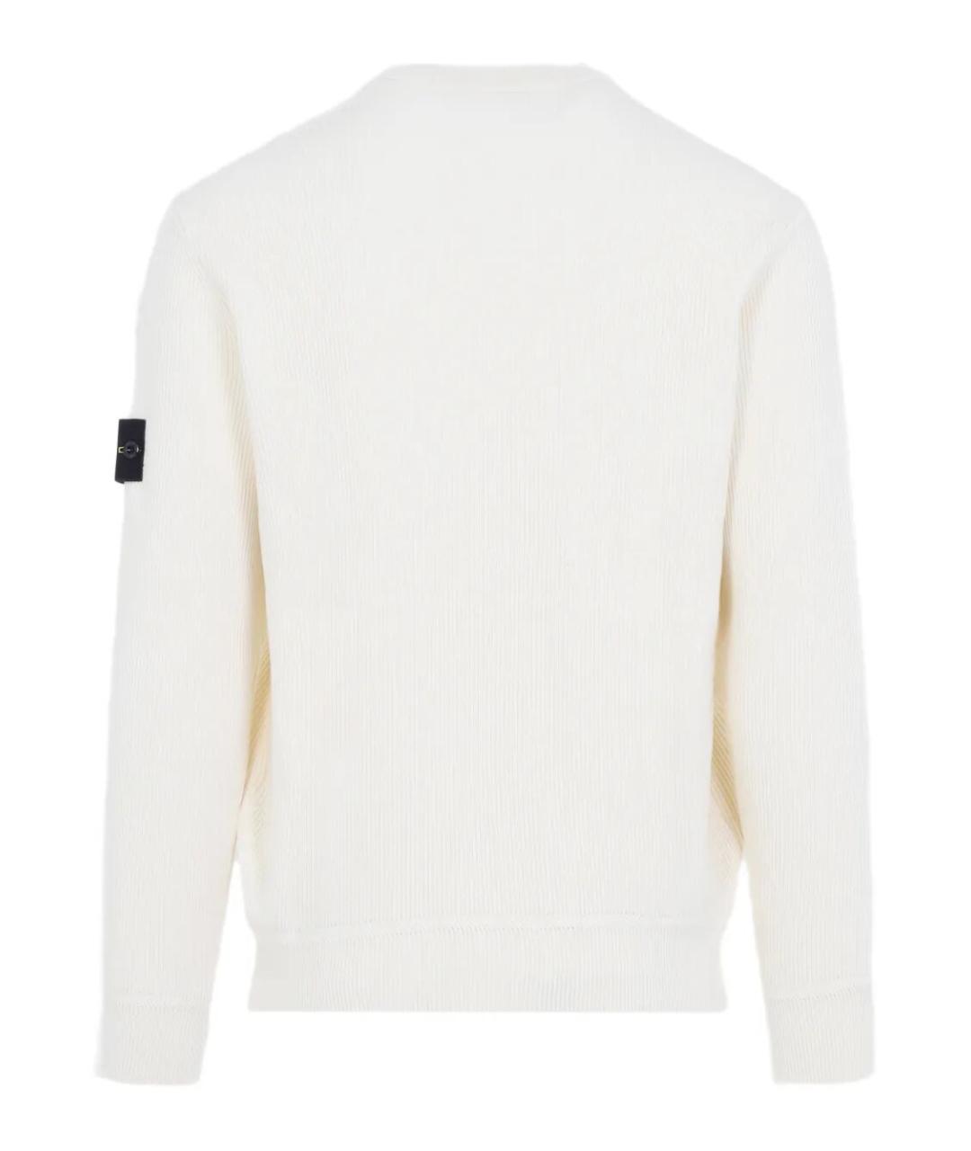 STONE ISLAND Белый хлопковый джемпер / свитер, фото 2