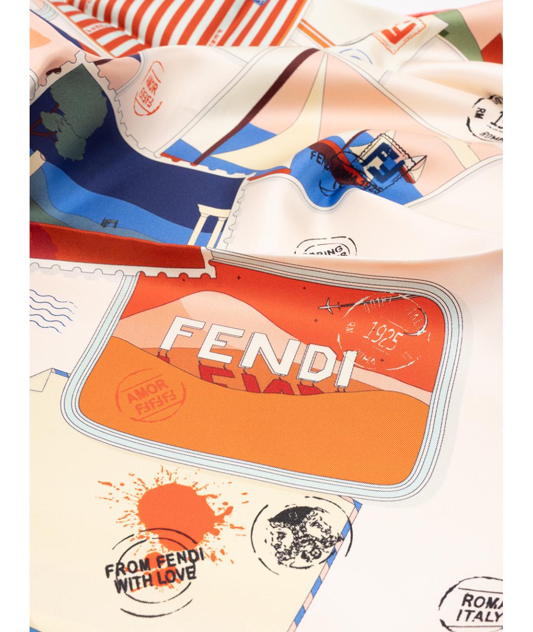 FENDI Мульти шелковый шарф, фото 3