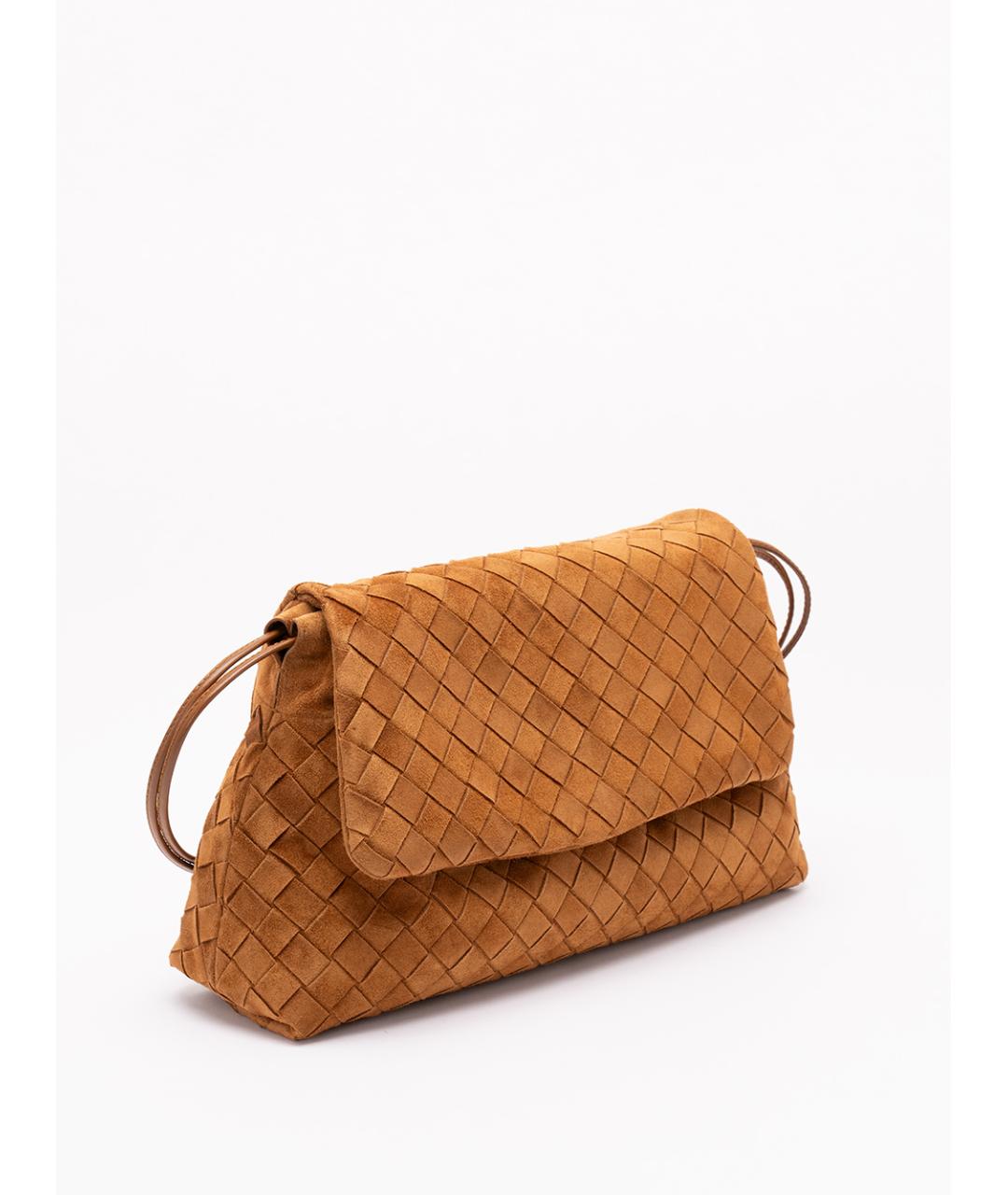 BOTTEGA VENETA Коричневая замшевая сумка через плечо, фото 3