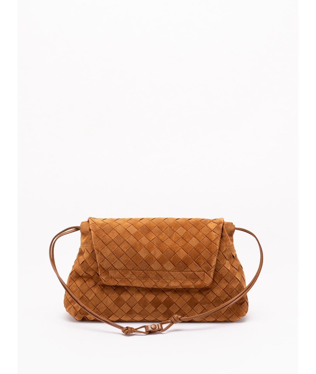 BOTTEGA VENETA Коричневая замшевая сумка через плечо, фото 2