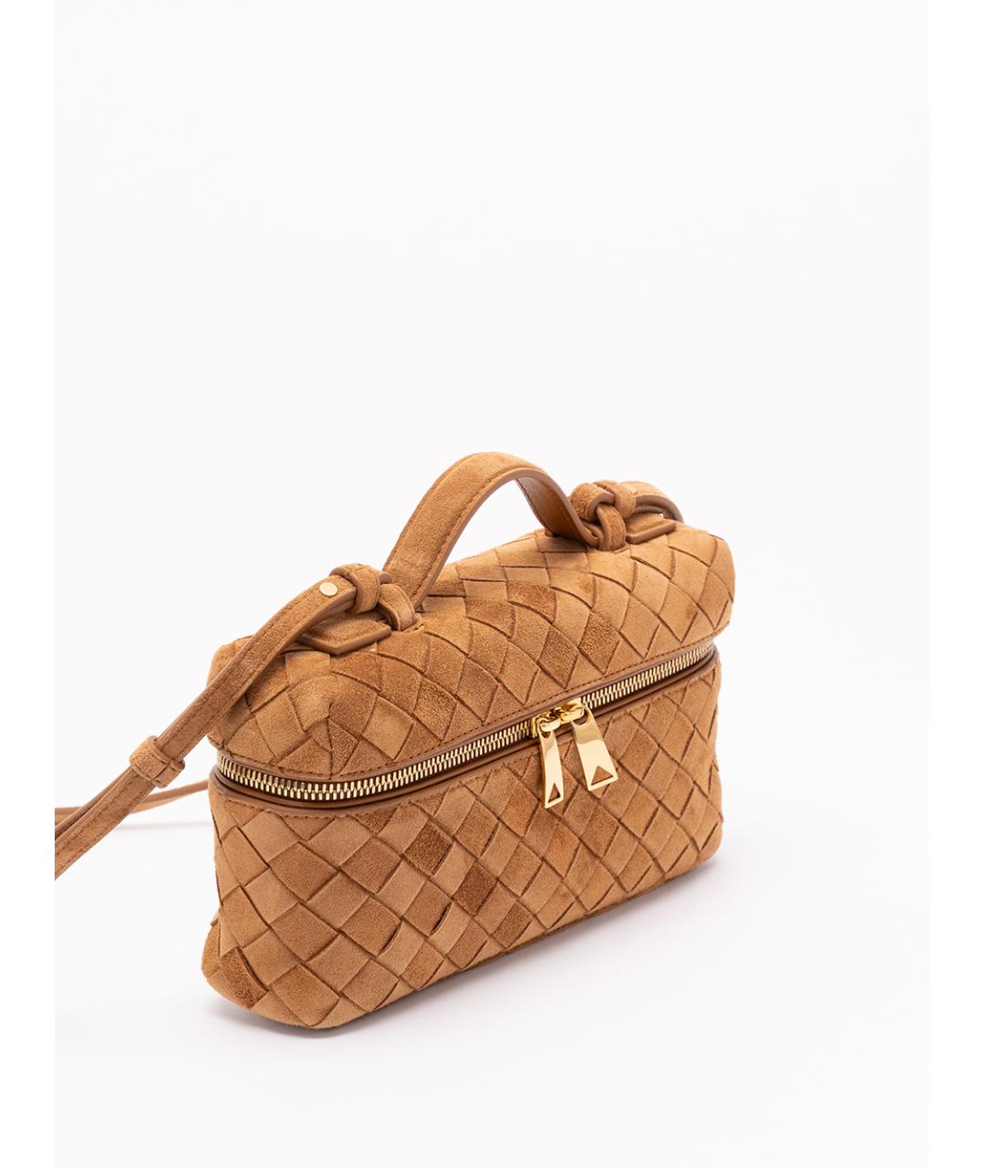 BOTTEGA VENETA Коричневая замшевая сумка через плечо, фото 3