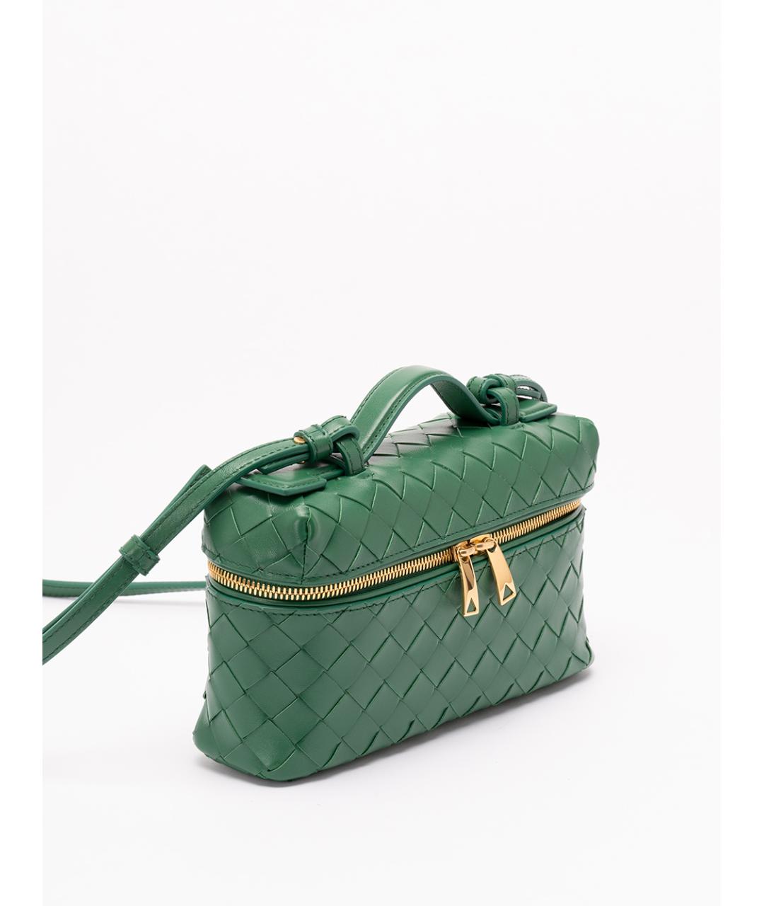 BOTTEGA VENETA Зеленая кожаная сумка через плечо, фото 3