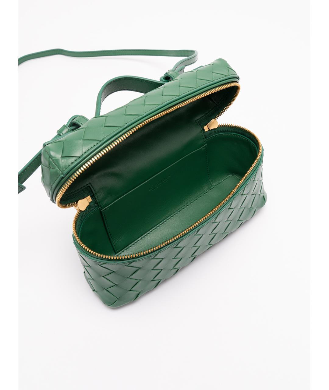 BOTTEGA VENETA Зеленая кожаная сумка через плечо, фото 5