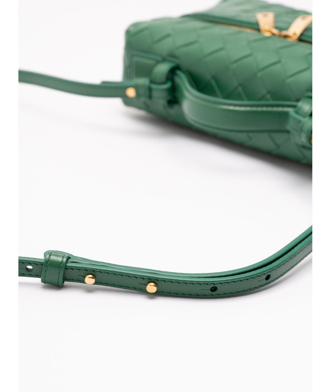 BOTTEGA VENETA Зеленая кожаная сумка через плечо, фото 4