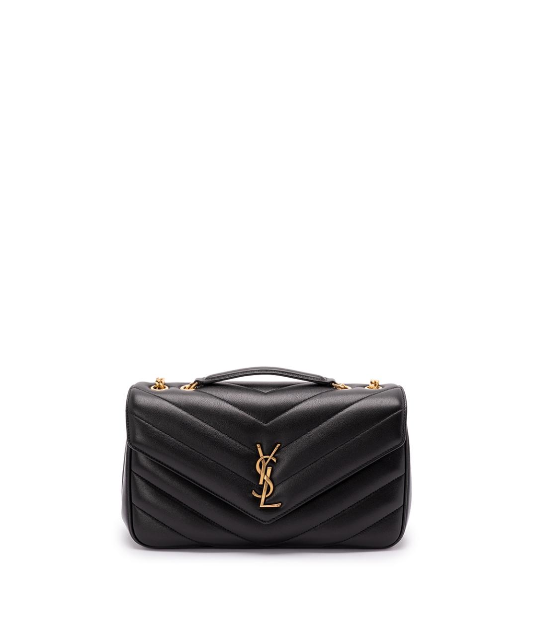 SAINT LAURENT Черная кожаная сумка через плечо, фото 1