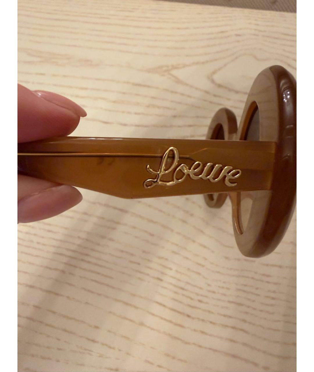 LOEWE Коричневые пластиковые солнцезащитные очки, фото 5