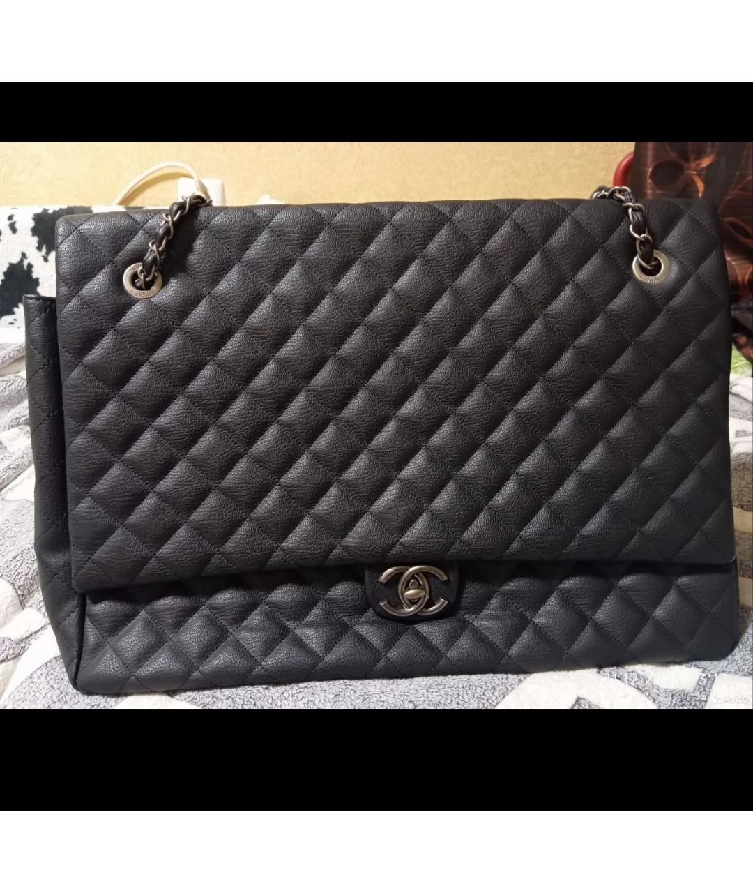 CHANEL Черная кожаная дорожная/спортивная сумка, фото 10