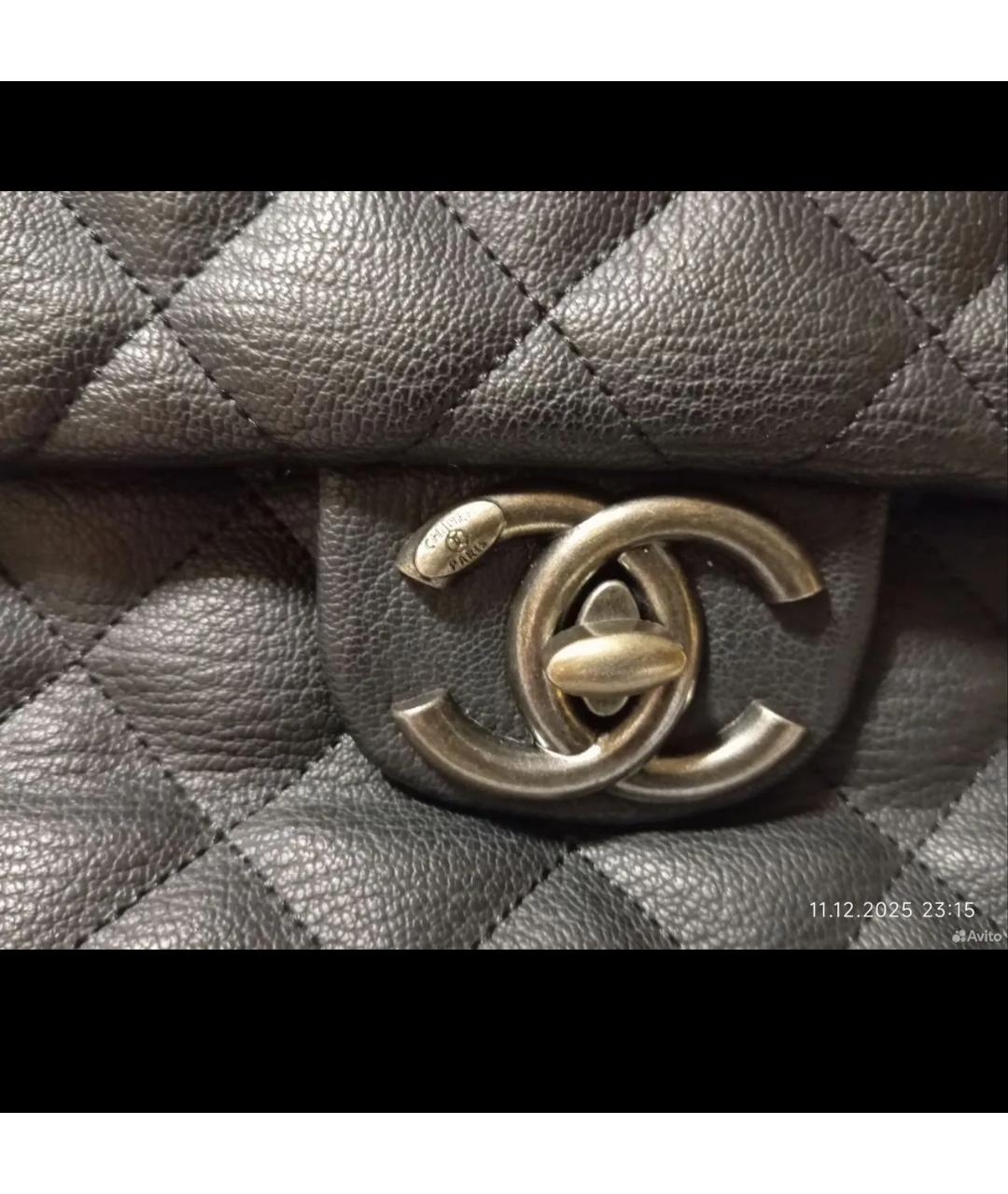 CHANEL Черная кожаная дорожная/спортивная сумка, фото 2