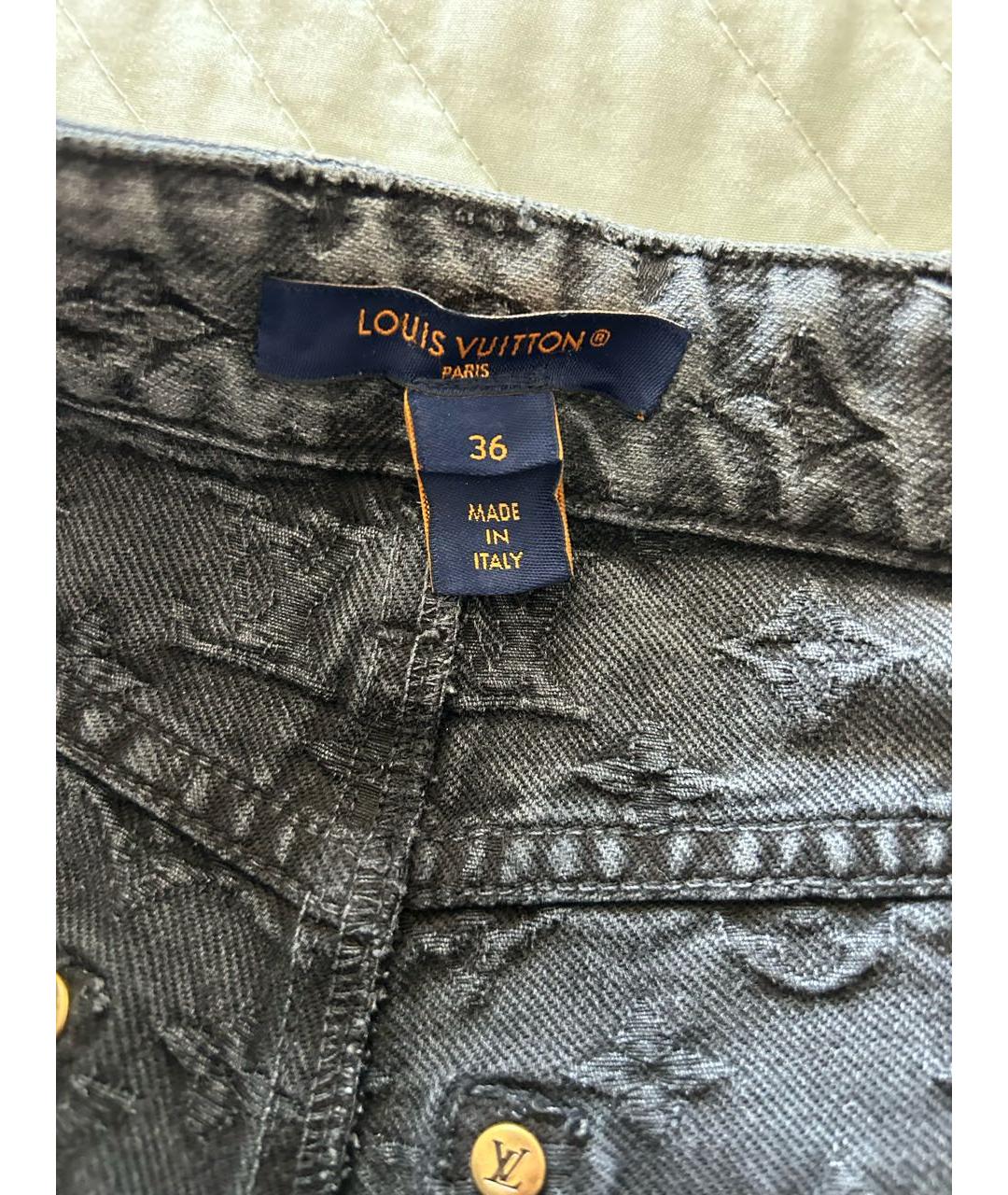 LOUIS VUITTON Серые хлопковые джинсы клеш, фото 2
