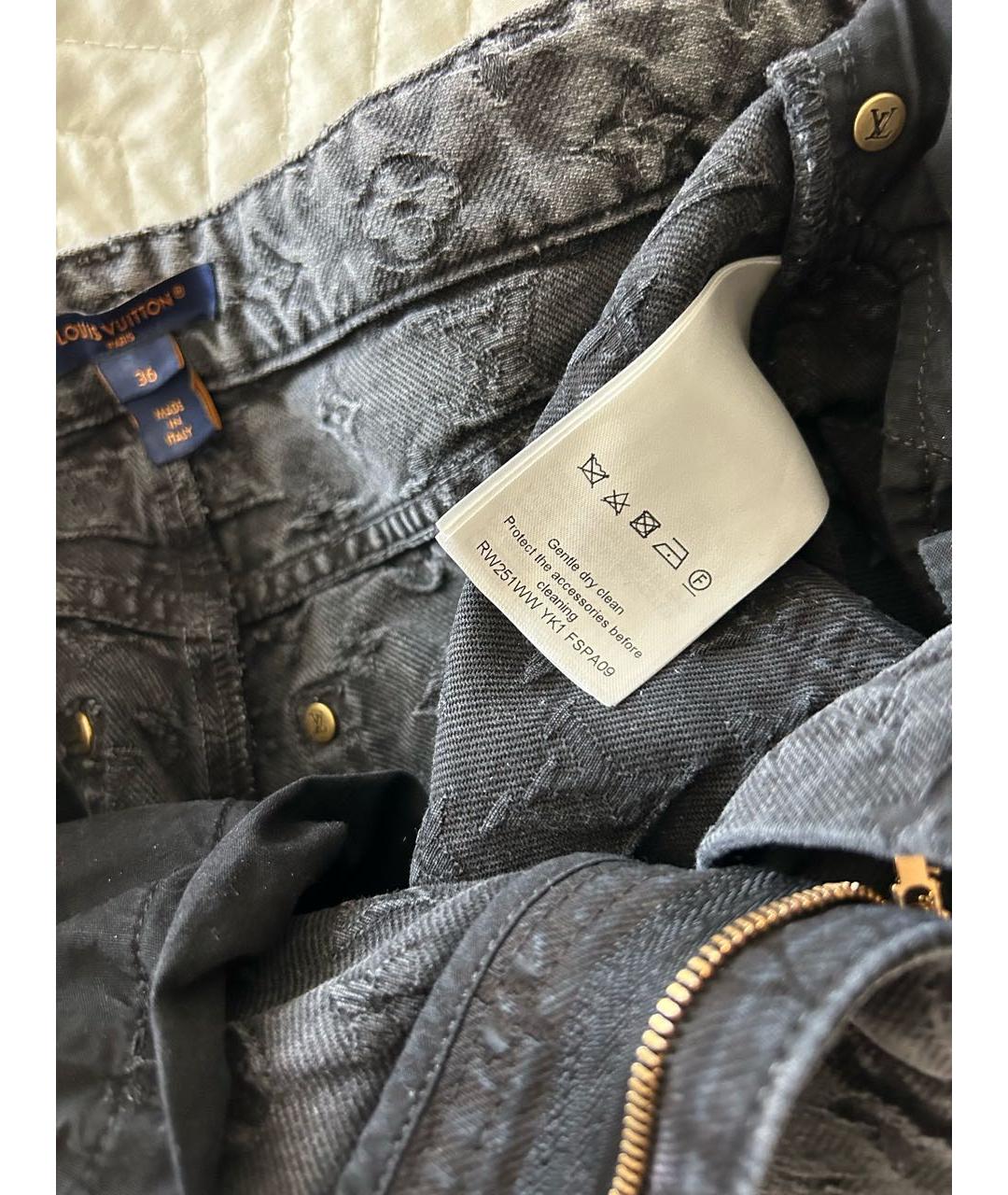 LOUIS VUITTON Серые хлопковые джинсы клеш, фото 3
