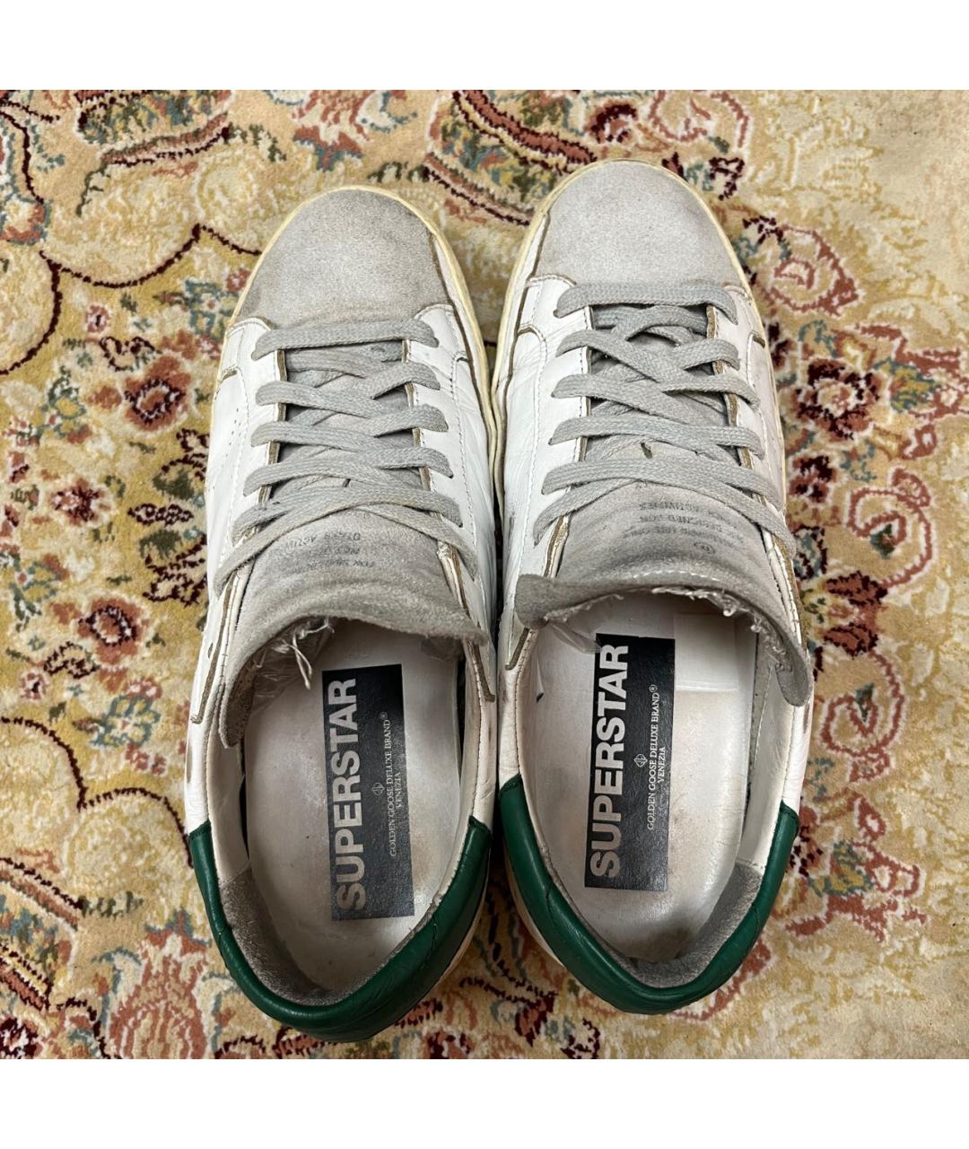 GOLDEN GOOSE Белые кожаные низкие кроссовки / кеды, фото 3