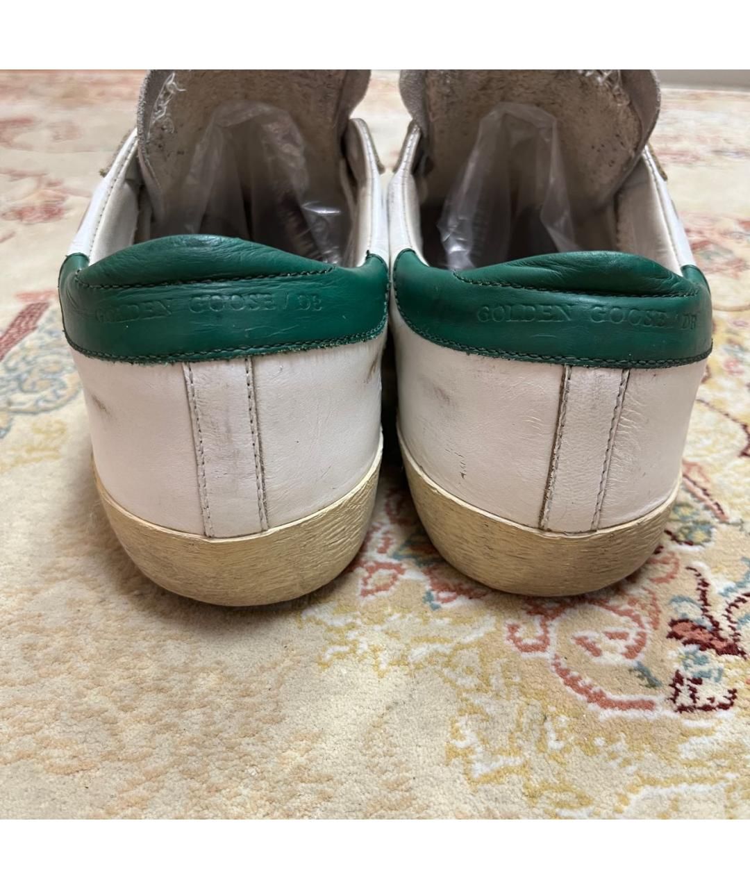 GOLDEN GOOSE Белые кожаные низкие кроссовки / кеды, фото 4