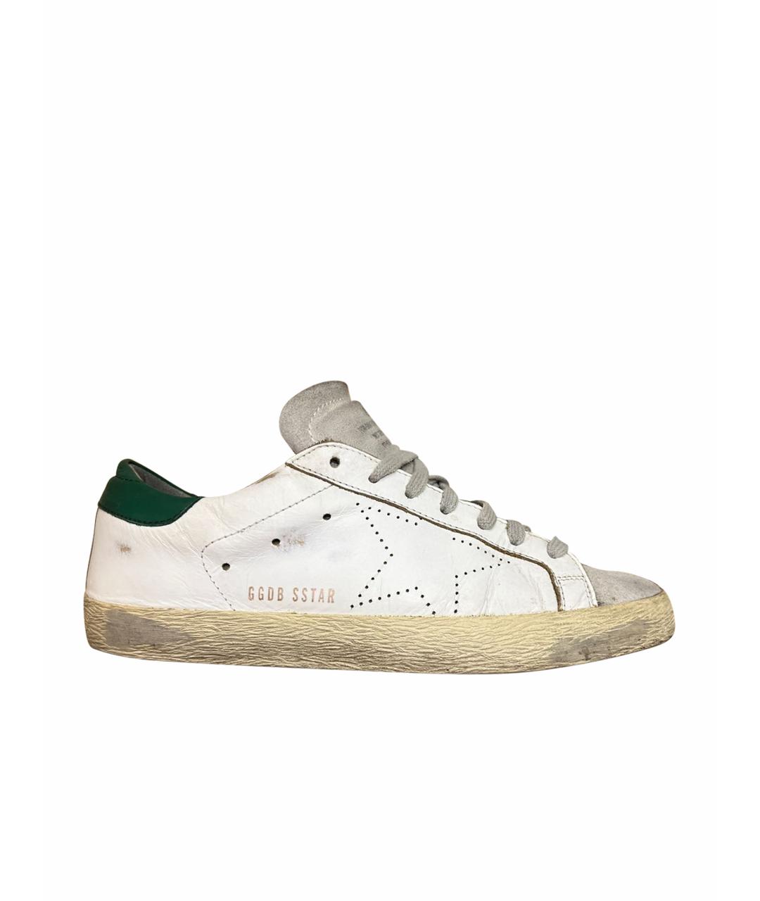 GOLDEN GOOSE Белые кожаные низкие кроссовки / кеды, фото 1