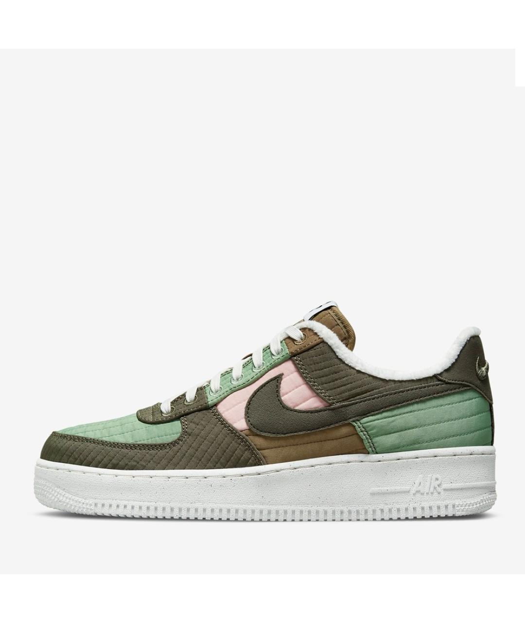 NIKE Зеленые синтетические низкие кроссовки / кеды, фото 10