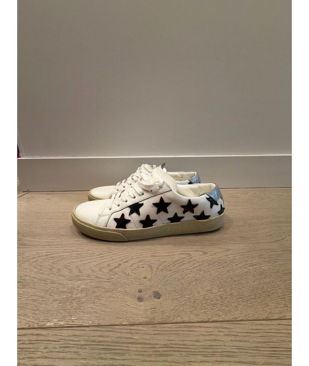 SAINT LAURENT Белые кожаные кеды, фото 6