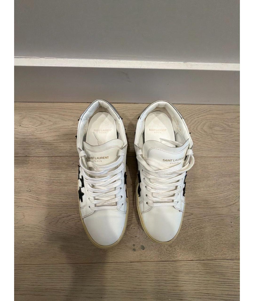 SAINT LAURENT Белые кожаные кеды, фото 3