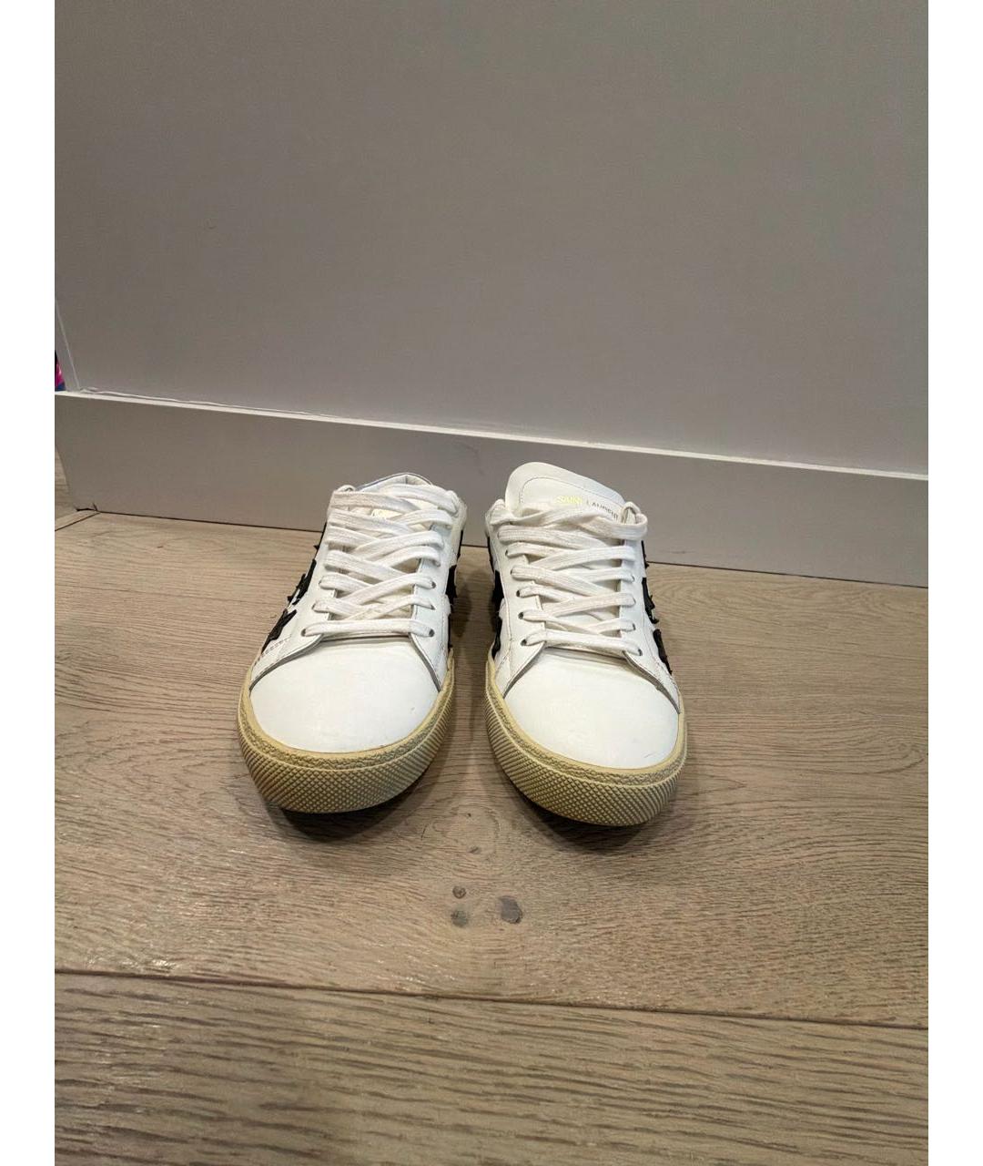 SAINT LAURENT Белые кожаные кеды, фото 2