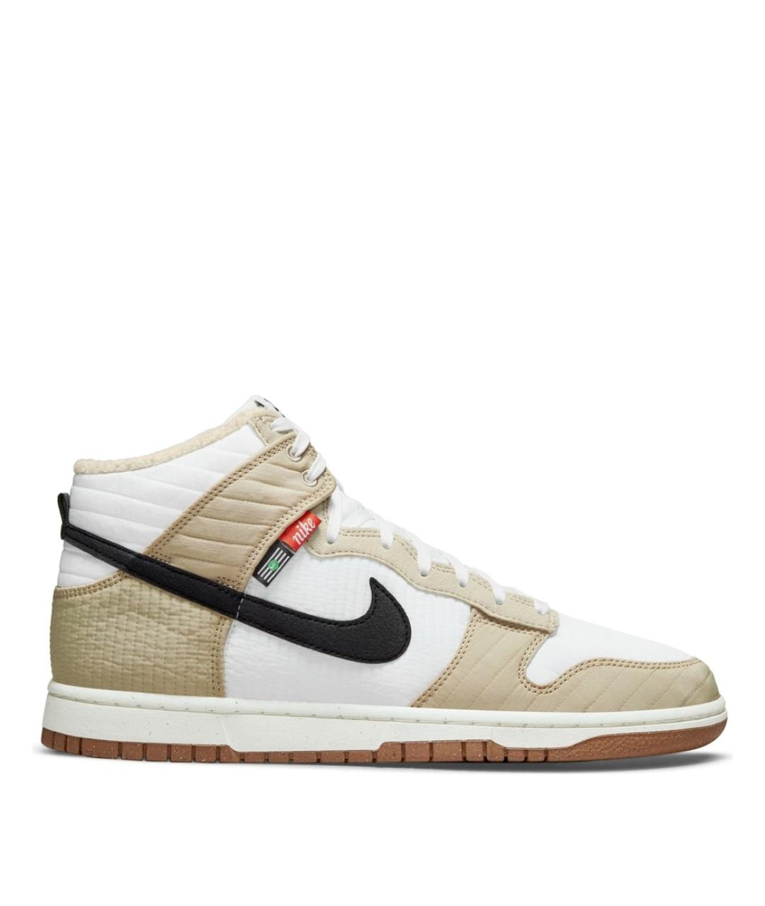 NIKE Бежевые текстильные высокие кроссовки / кеды, фото 4