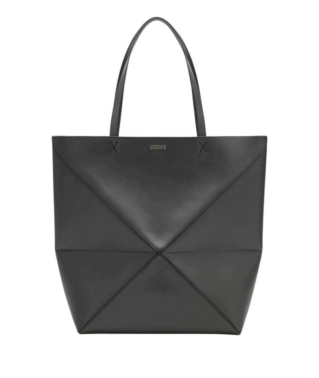 LOEWE Антрацитовая кожаная сумка тоут, фото 1