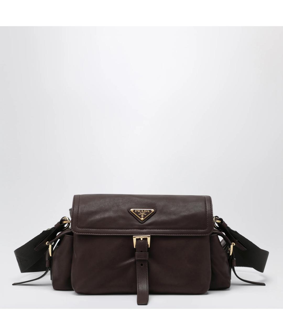 PRADA Коричневая кожаная сумка через плечо, фото 3