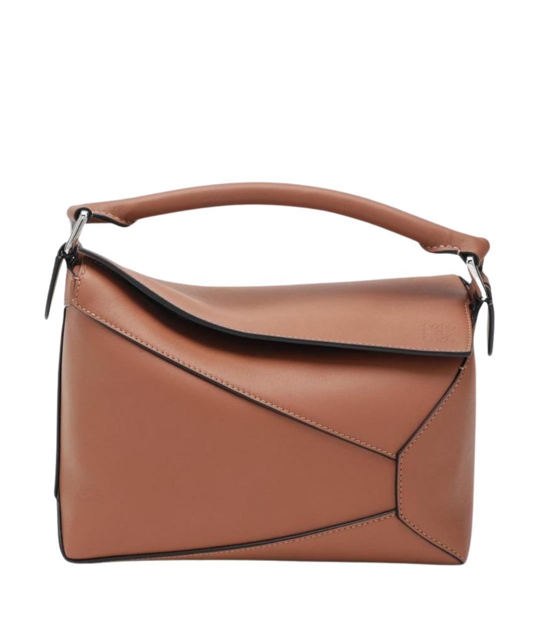 LOEWE Коричневая кожаная сумка через плечо, фото 1