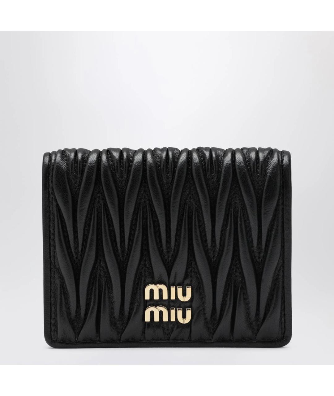 MIU MIU Черный кожаный кошелек, фото 3