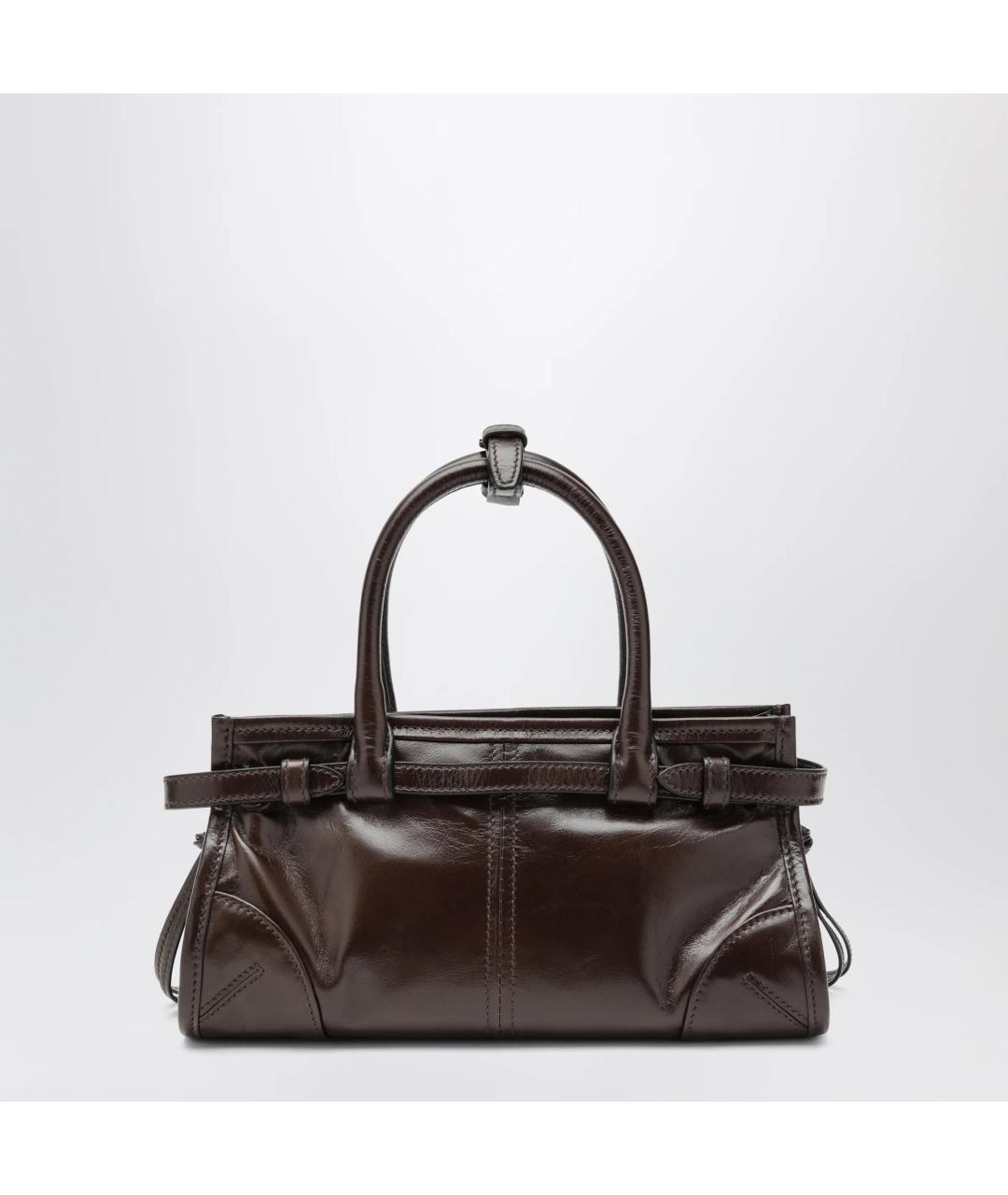 PRADA Коричневая сумка тоут из лакированной кожи, фото 2