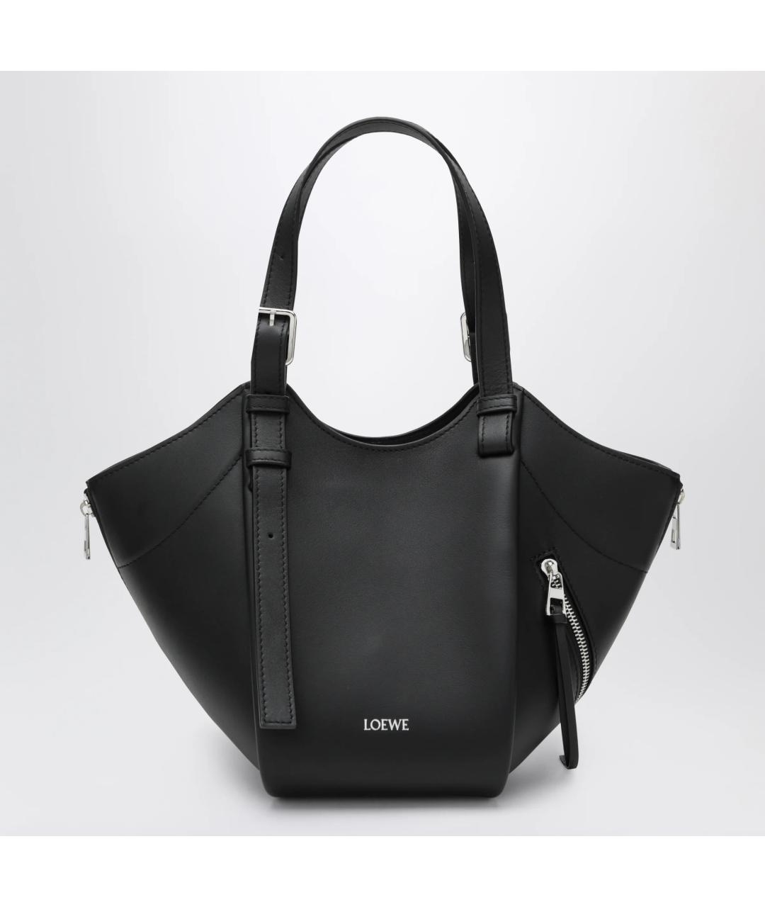 LOEWE Черная кожаная сумка тоут, фото 3