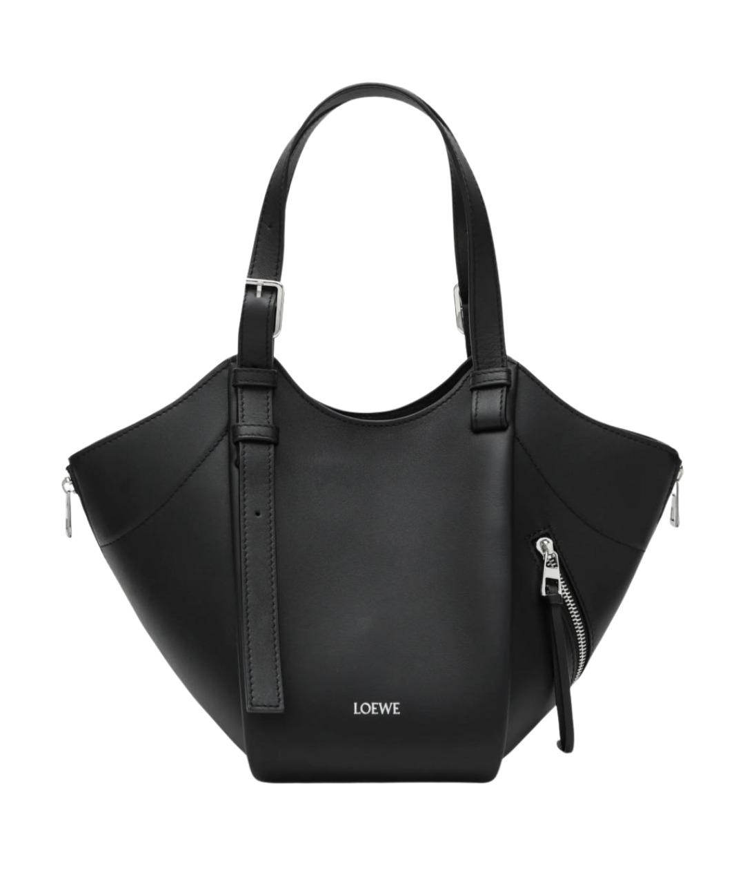 LOEWE Черная кожаная сумка тоут, фото 1