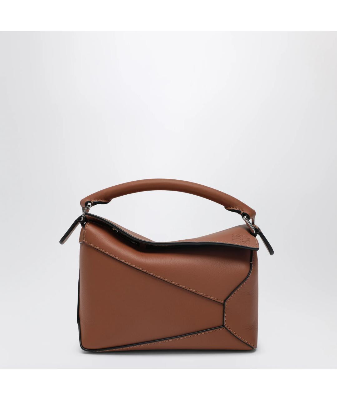 LOEWE Коричневая кожаная сумка через плечо, фото 3