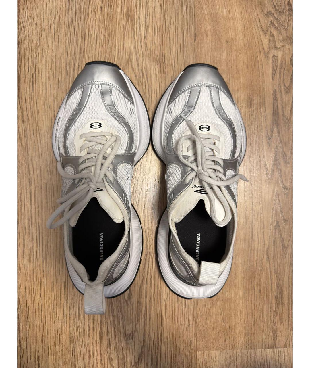 BALENCIAGA Серебряные текстильные низкие кроссовки / кеды, фото 3