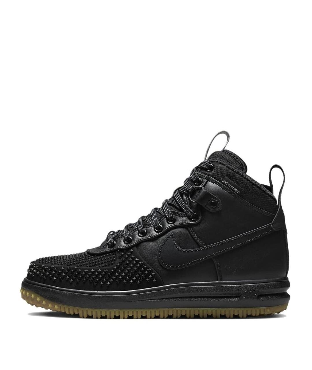 NIKE Черные кожаные высокие кроссовки / кеды, фото 10