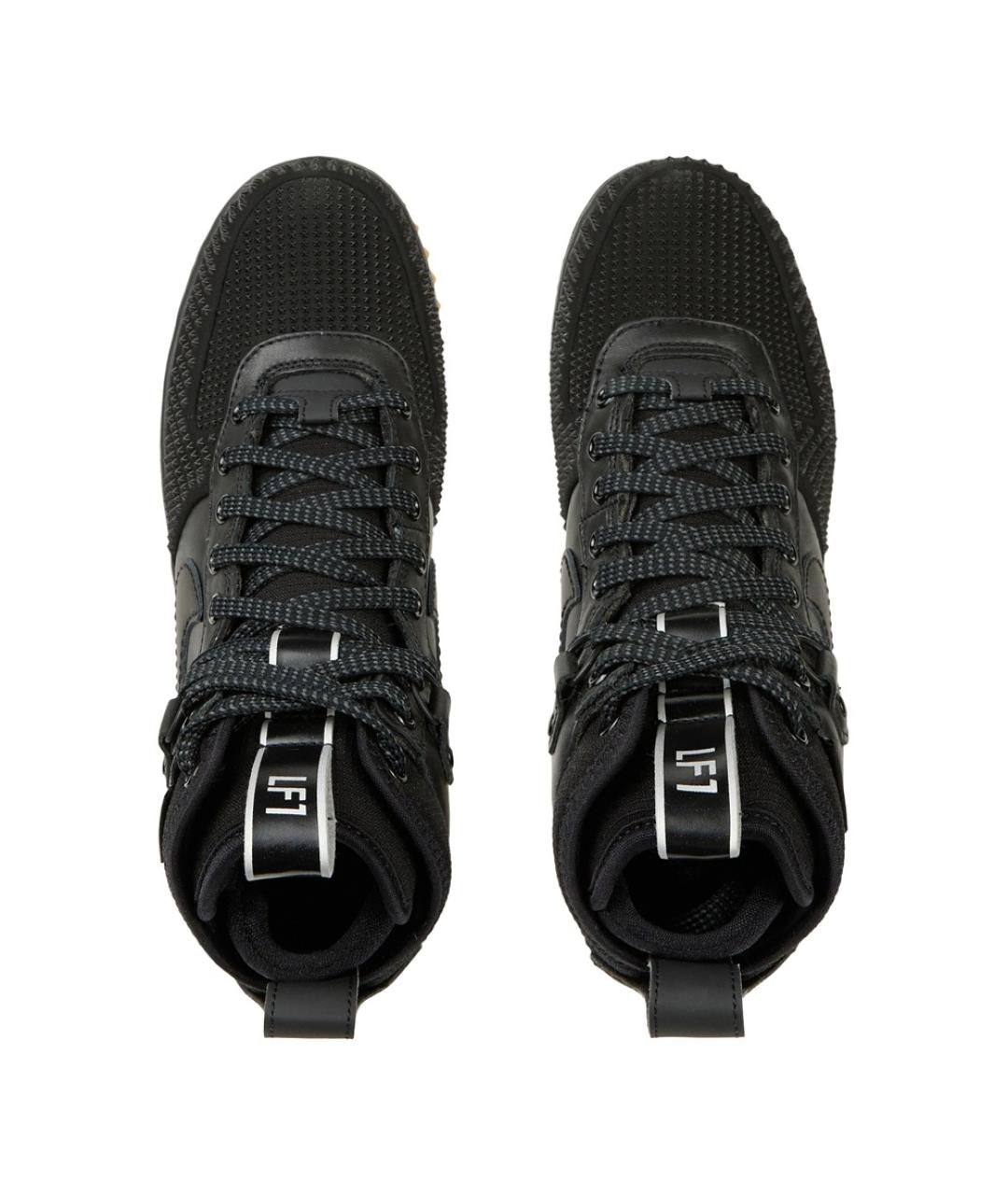 NIKE Черные кожаные высокие кроссовки / кеды, фото 3