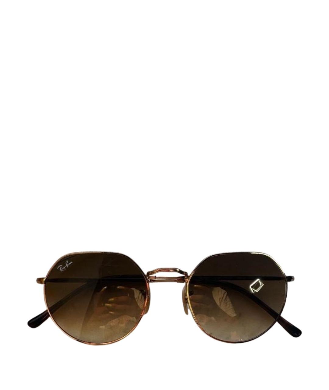 RAY BAN Коричневые металлические солнцезащитные очки, фото 9