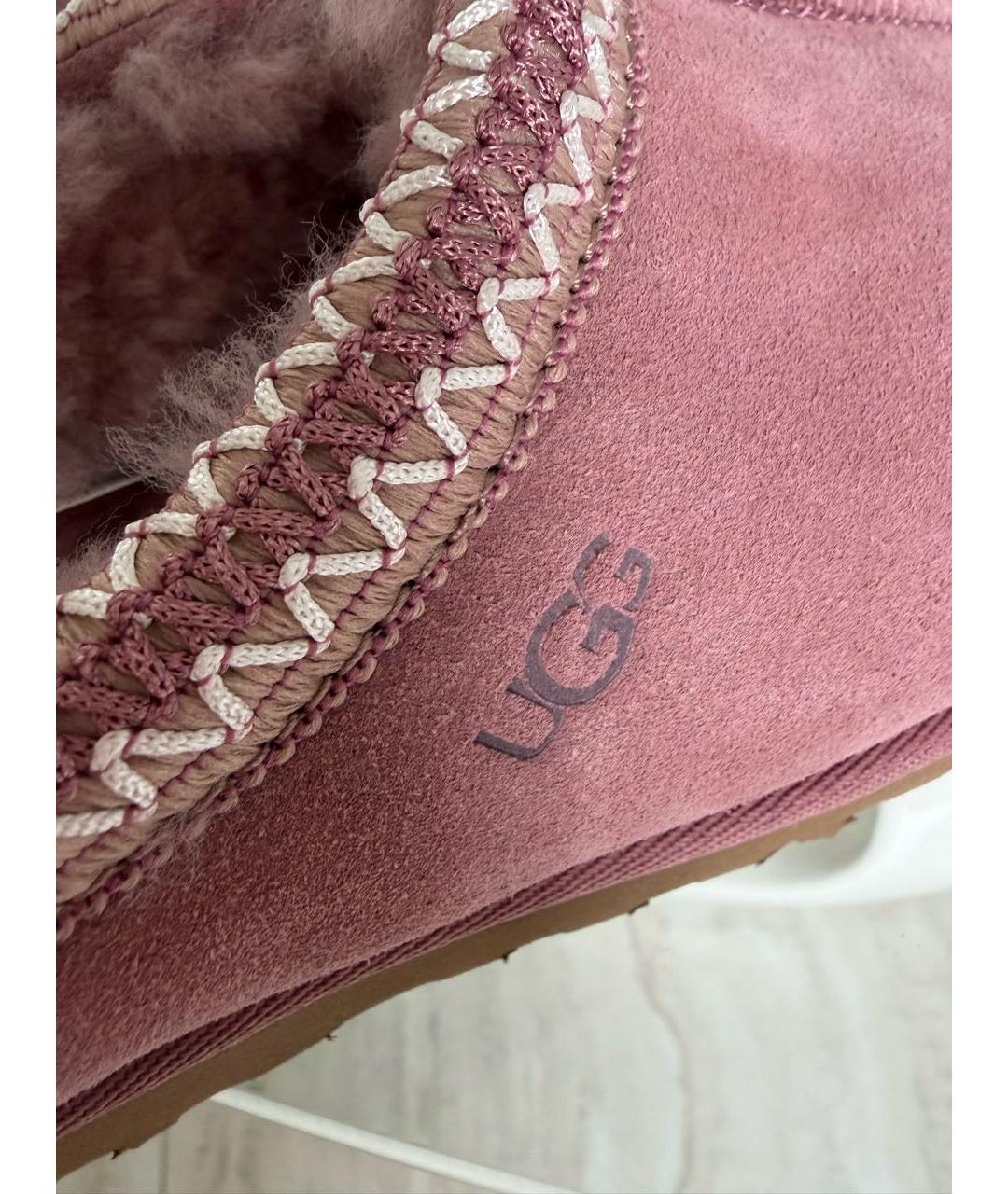 UGG AUSTRALIA Розовые замшевые сабо, фото 5