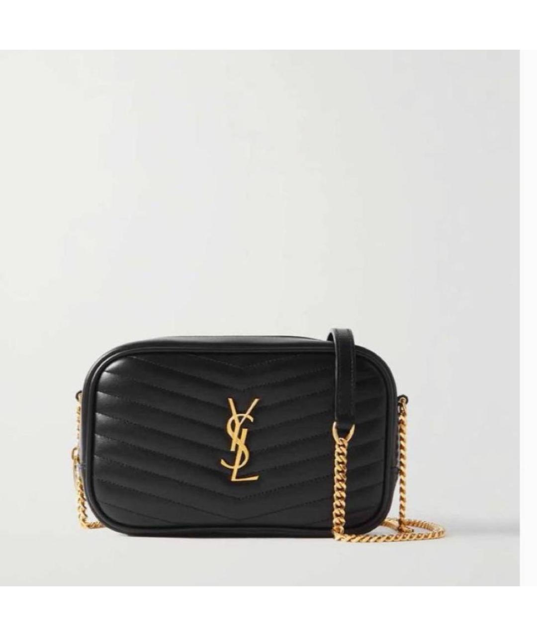 SAINT LAURENT Черная кожаная сумка через плечо, фото 2