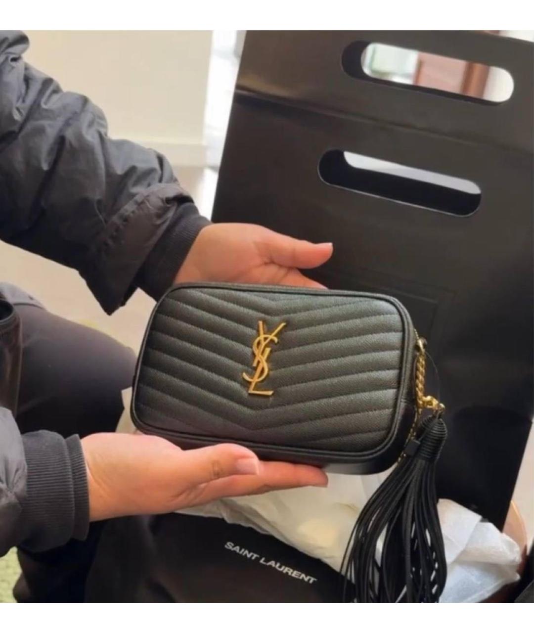 SAINT LAURENT Черная кожаная сумка через плечо, фото 4