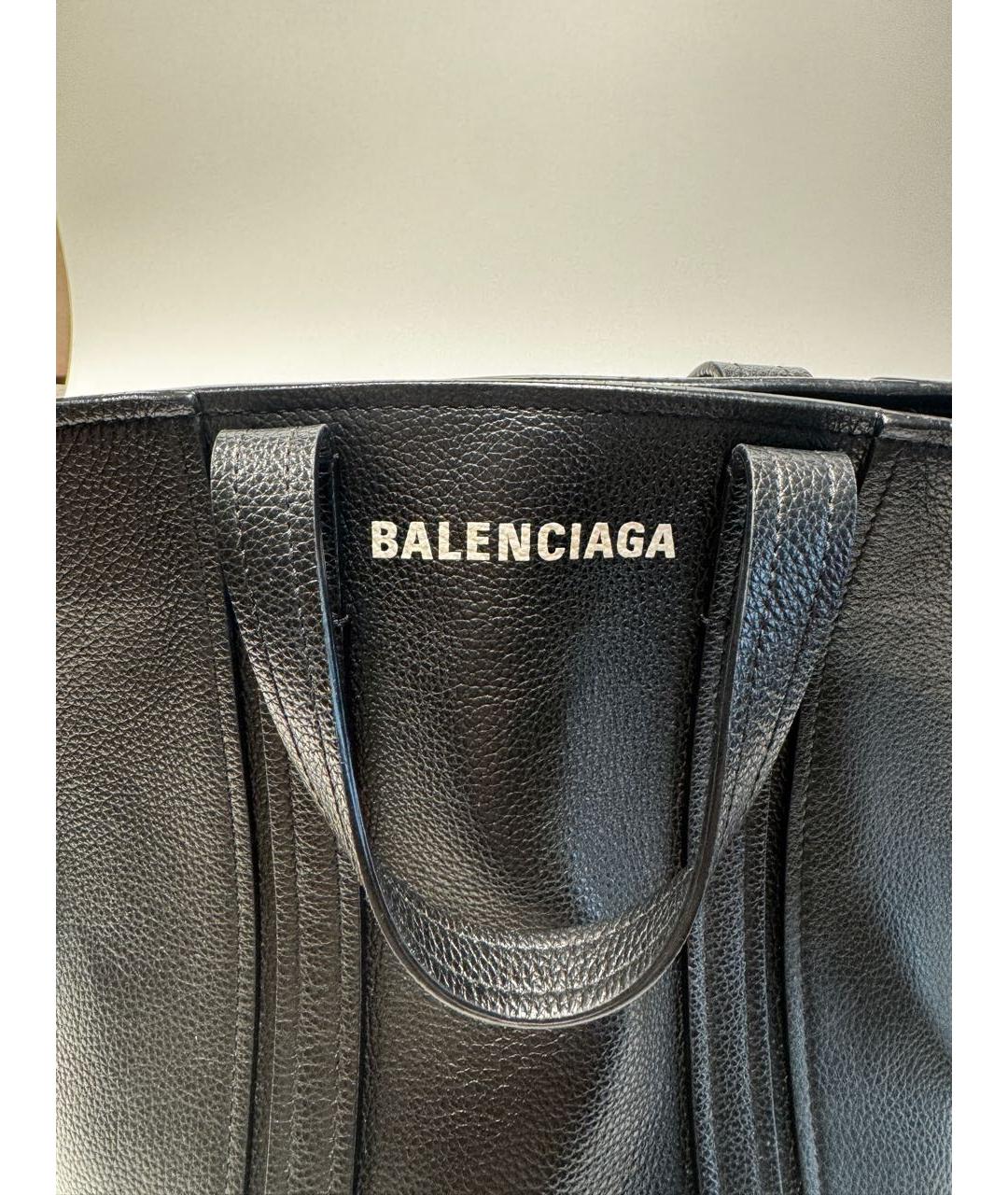 BALENCIAGA Черная кожаная сумка тоут, фото 5