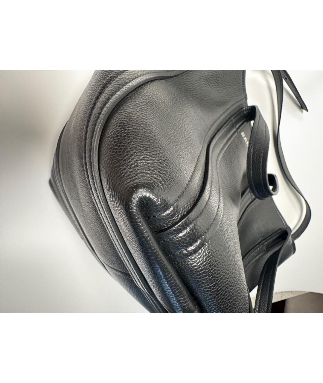 BALENCIAGA Черная кожаная сумка тоут, фото 7