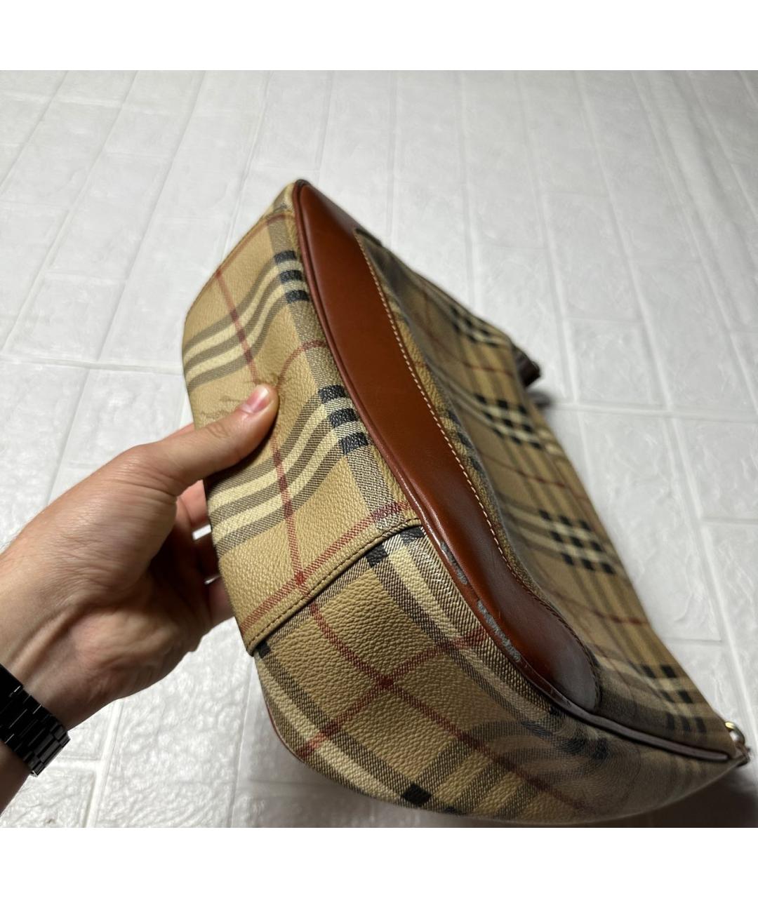 BURBERRY Бежевая кожаная сумка через плечо, фото 8