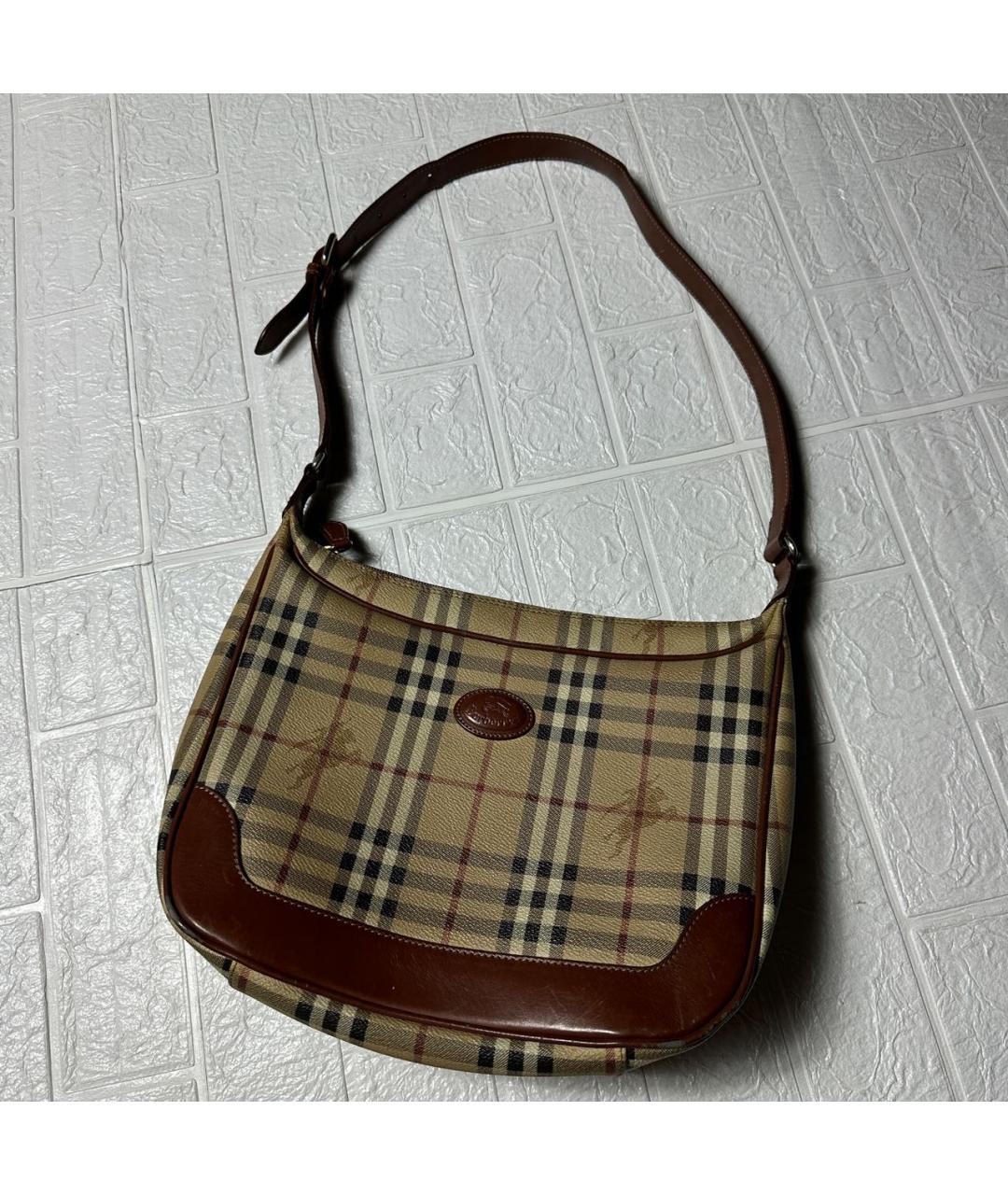 BURBERRY Бежевая кожаная сумка через плечо, фото 9