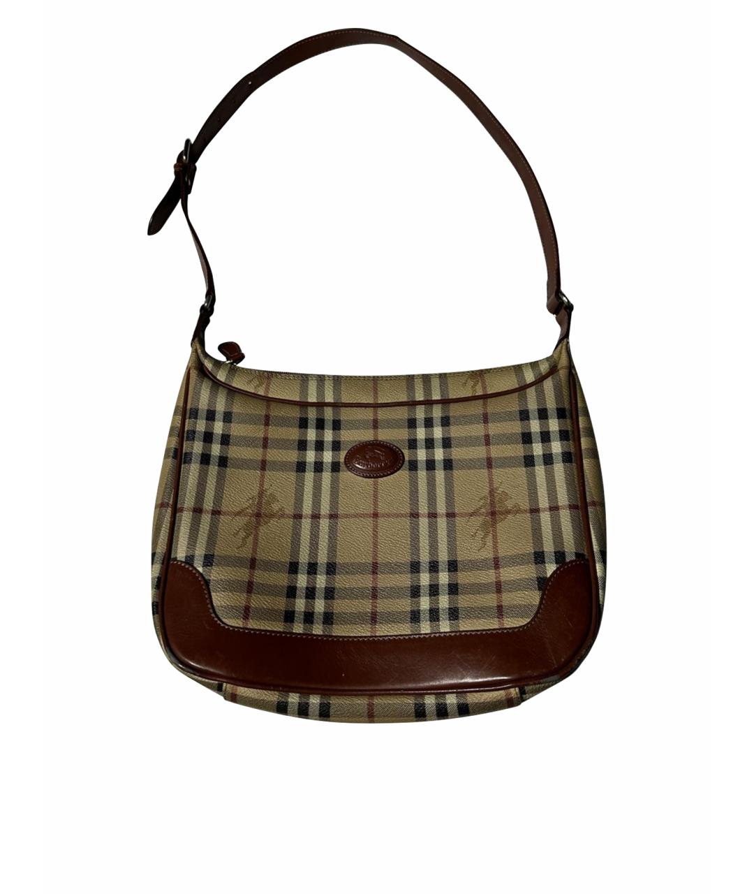 BURBERRY Бежевая кожаная сумка через плечо, фото 1