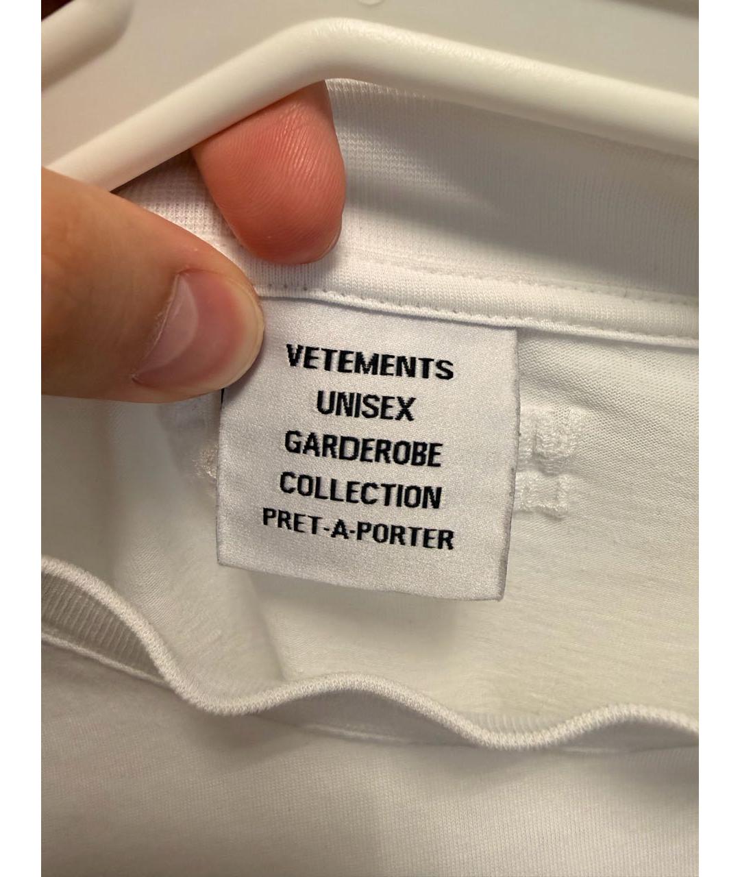 VETEMENTS Белая хлопковая футболка, фото 4
