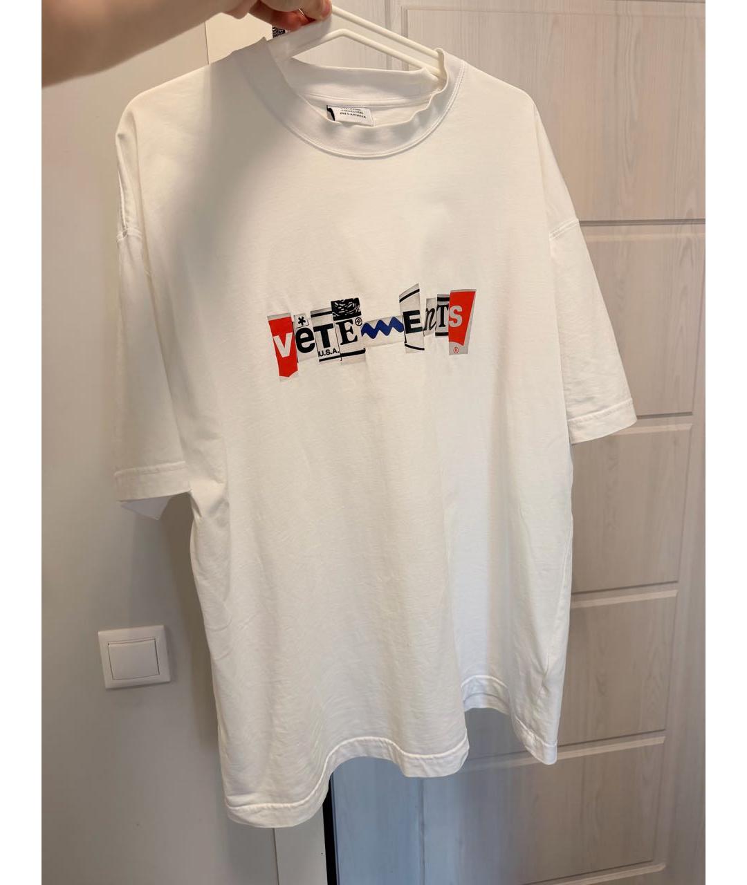 VETEMENTS Белая хлопковая футболка, фото 8